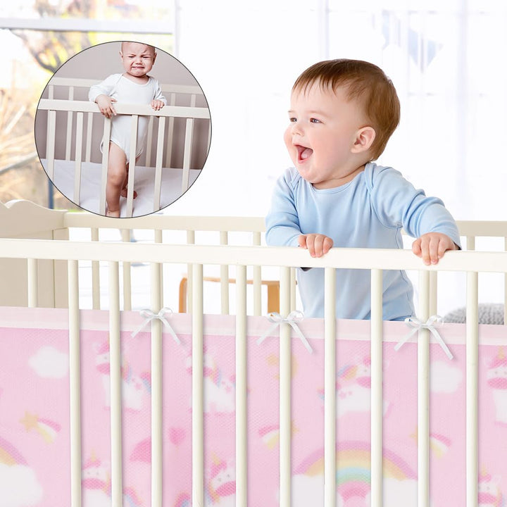 Aolso Bettumrandung Babybett, 2 Stück Nestchen für Kinderbetten Kantenschutz Baby Babybett, Atmungsa