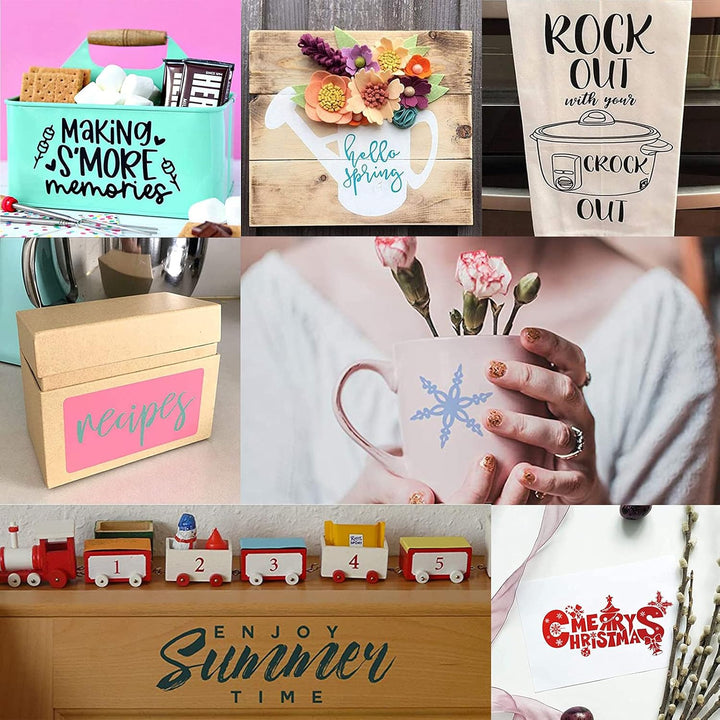ImnBest 22 Stück Vinylfolie Plotter,30.5 x 20.5cm Selbstklebende Folie für Cricut - 22 Vinylfolie fü
