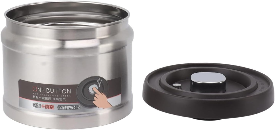 Kaffeekanister, Vakuumversiegelter Kaffee-Aufbewahrungsbehälter, Luftdicht, 304 Edelstahl 1100 Ml Ed