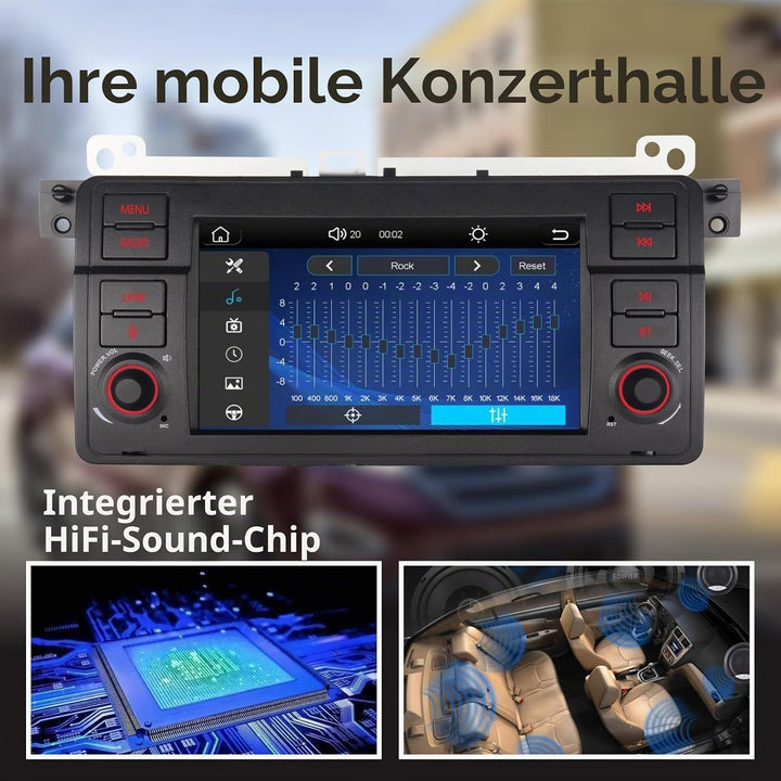 LXKLSZ Autoradio für BMW E46 3er Serie 1999-2004 Kompatibel mit Carplay/Android Auto mit 7 Zoll Touc