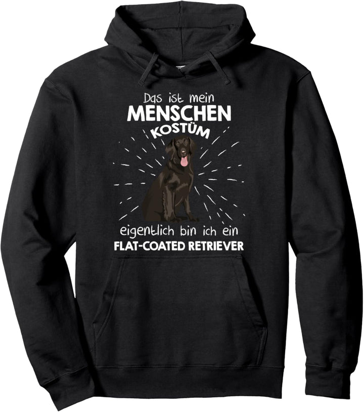 Mein Menschen Kostüm Bin ich ein Flat-coated Retriever Pullover Hoodie