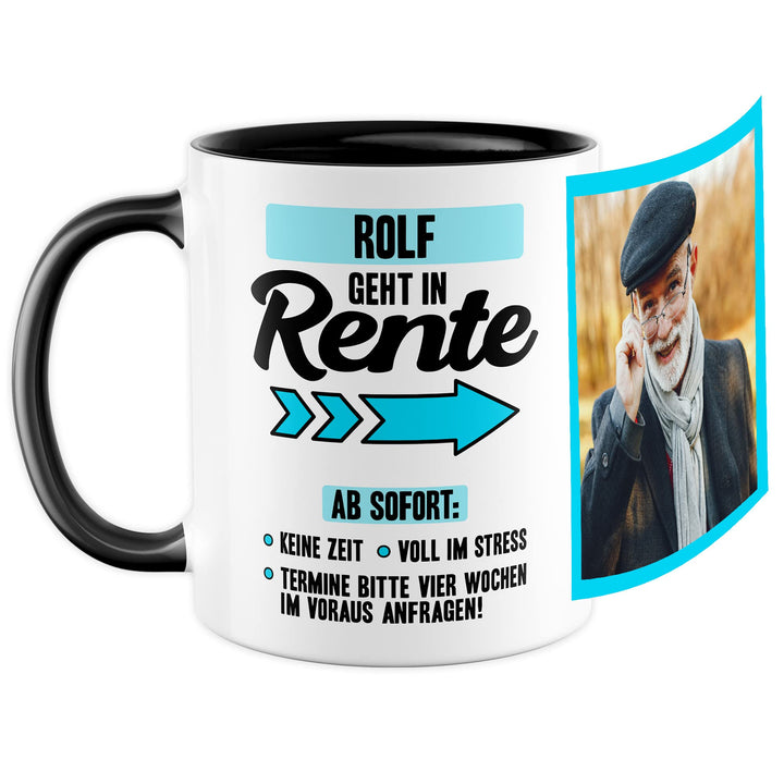 Rente Tasse personalisiert Ruhestand Kaffeetasse Rentner Geschenk anpassbar Kollege Geschenkidee Abs