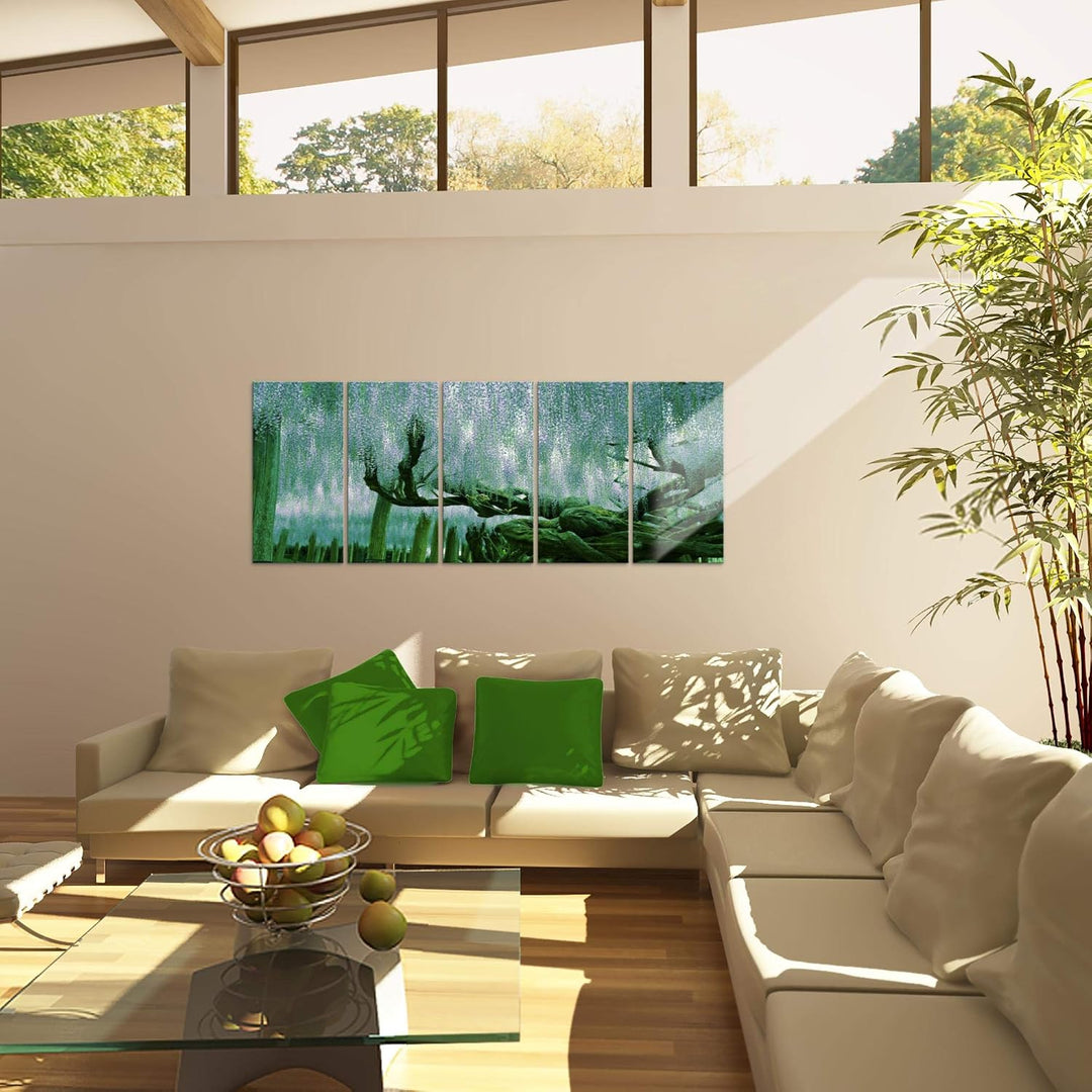 Runa Art Bild Wald Landschaft Wandbilder auf Vlies Leinwand 5 Teilig Wanddekoration Schlafzimmer Woh