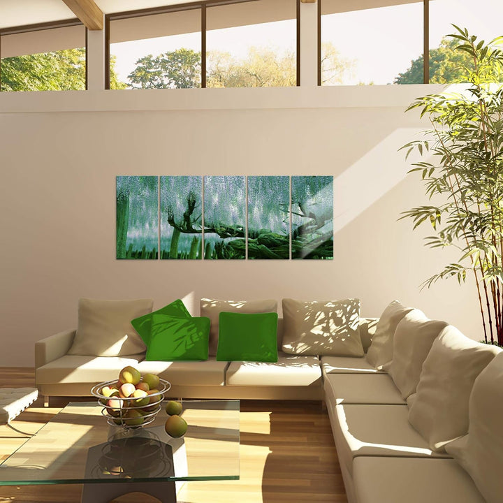 Runa Art Bild Wald Landschaft Wandbilder auf Vlies Leinwand 5 Teilig Wanddekoration Schlafzimmer Woh