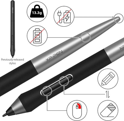 XP-PEN Deco Pro S Grafiktablett 9 x 6 Zoll Mobiles Zeichentablett zum Malen Doppelrad Neigungsunters