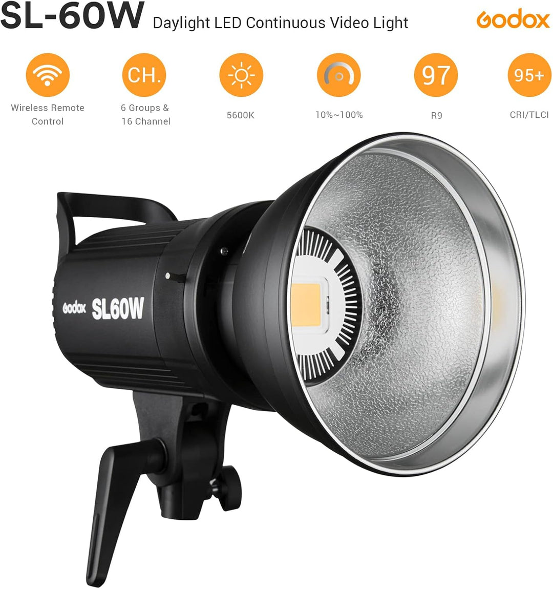 Godox SL-60W 60WS 5600±300K Bowens Mount Strobe Flash Weisse Version Videoleuchte Drahtlose Steuerun