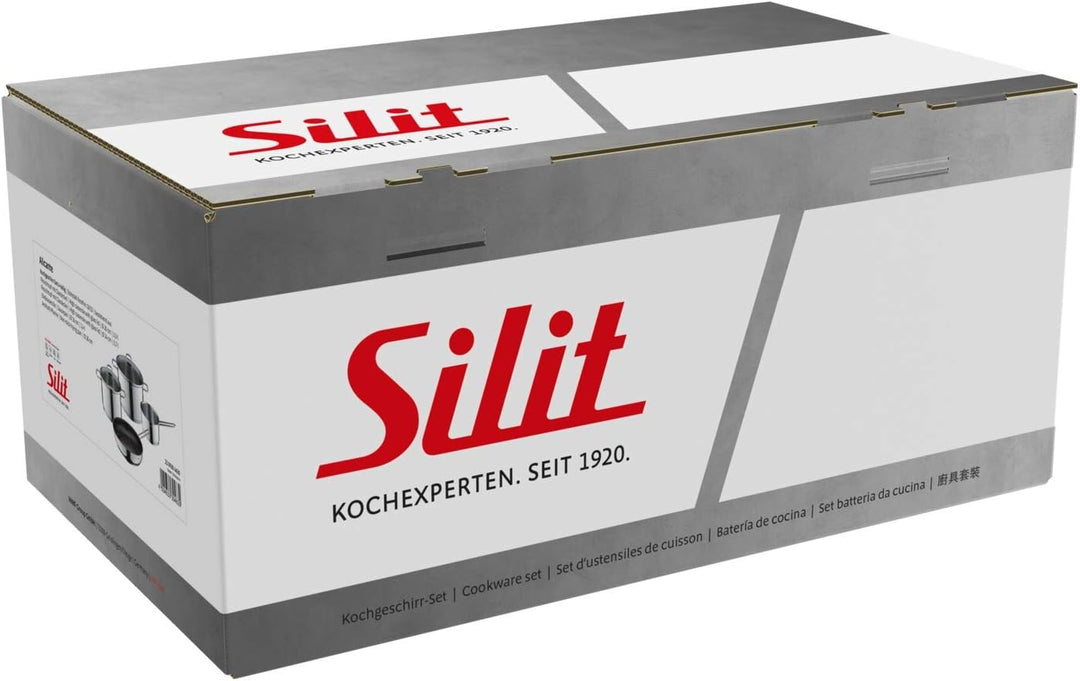 Silit Alicante Topfset Induktion 4-teilig, Kochtopf Set mit Glasdeckel, Edelstahl poliert, Induktion