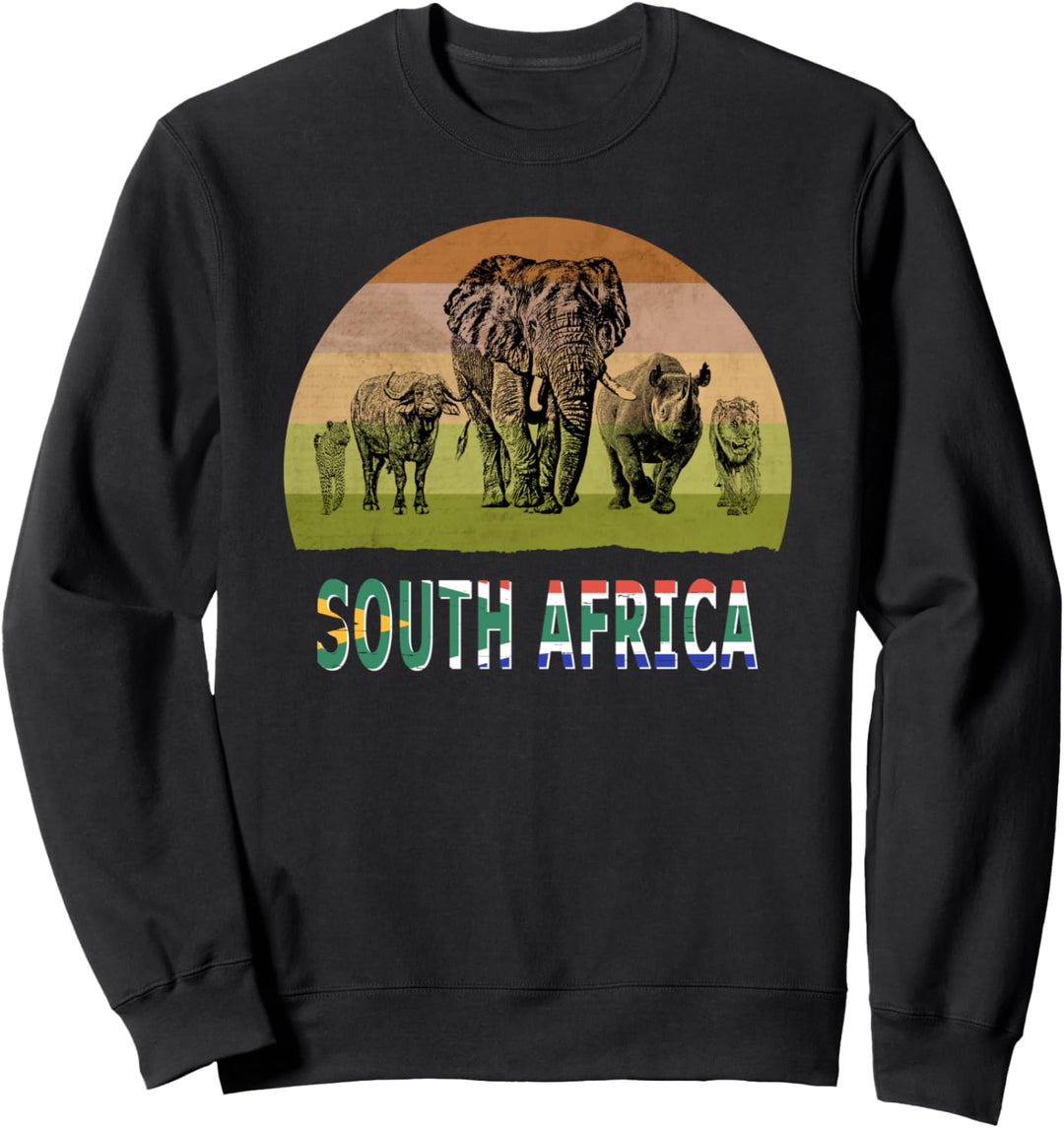 Big 5 Retro Sonnenuntergang Design für Südafrika Safari Sweatshirt