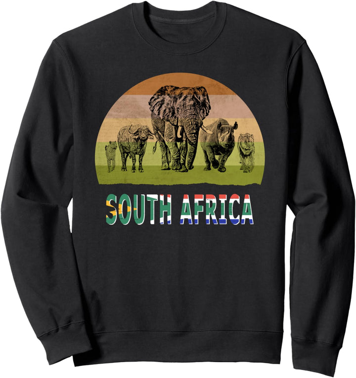Big 5 Retro Sonnenuntergang Design für Südafrika Safari Sweatshirt