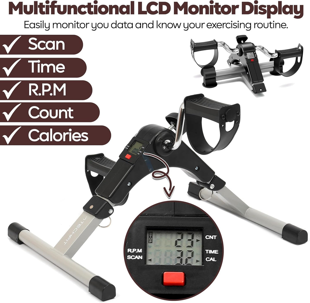 Techfit Pedal-Ausbilder, Mini-Heimtrainer für Heim und Büro, leichte Trainingsmaschine für Arme und