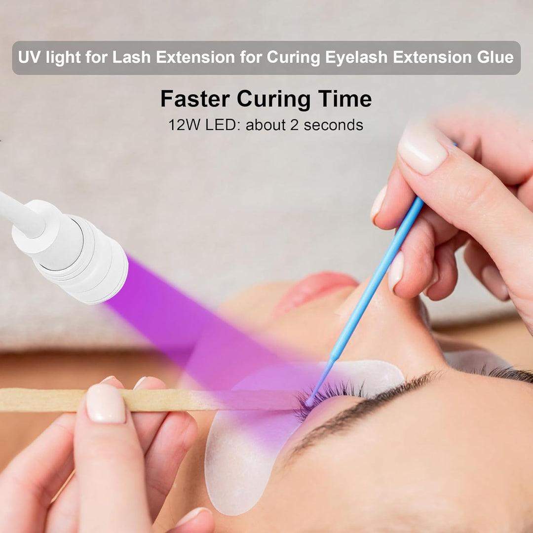 UV Wimpern Lampe, 10W LED-UV-Licht für Lichthärtenden Anwendungen, Schwanenhals Wimpernlicht, 1-3 Se