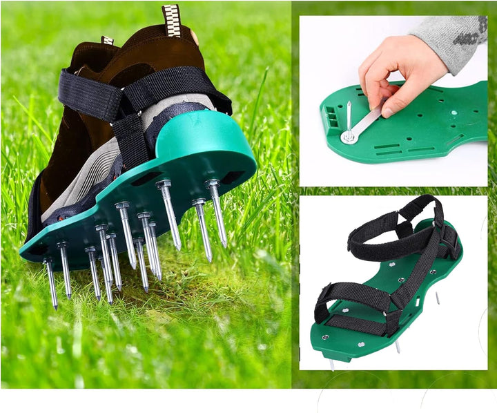 MZSX Idealer Rasenaufblaser Für Höfe Und Gärten, Schwarz, Rasenaufblasschuhe, Gartenschuhe Mit Nylon