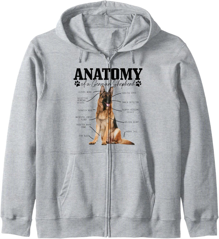 Anatomy Of A German Shepherd Lustiger Hund Mutter Papa Kapuzenjacke