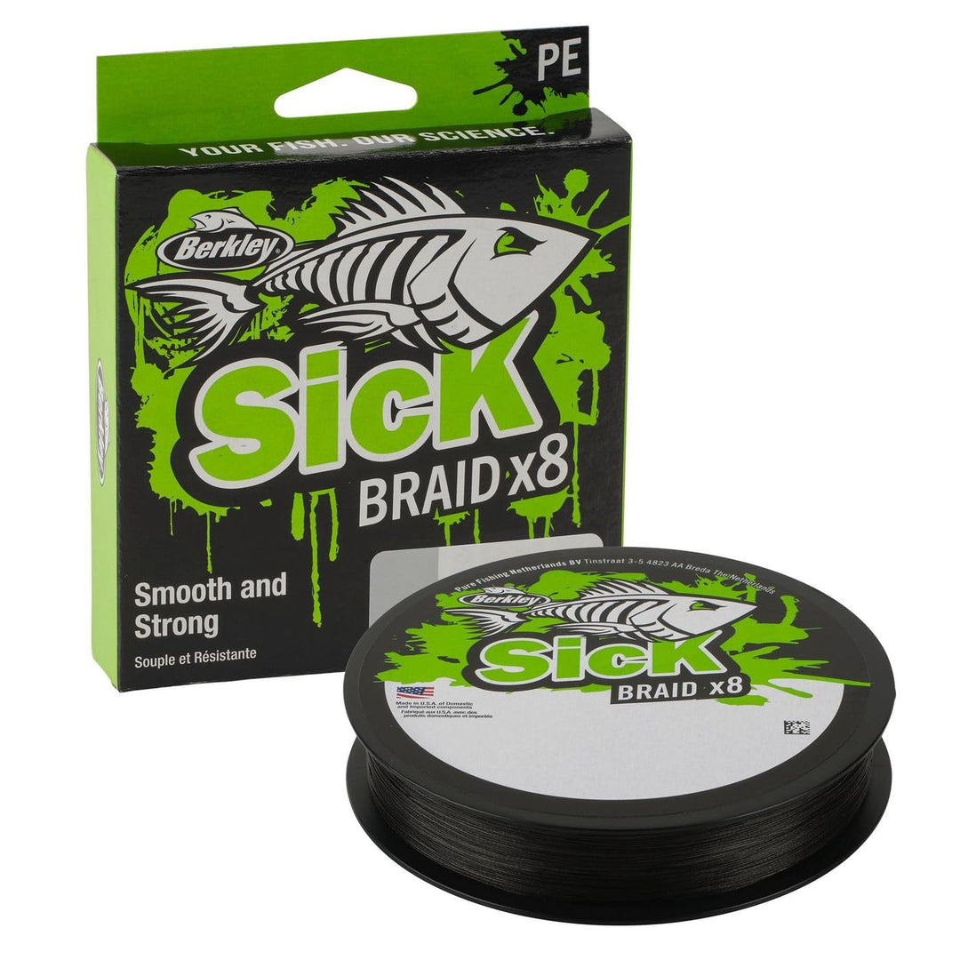 Berkley Sick Braid – 8-fach geflochtene Angelschnur, super glattes 8-fach Multifaden PE Raubfischgef