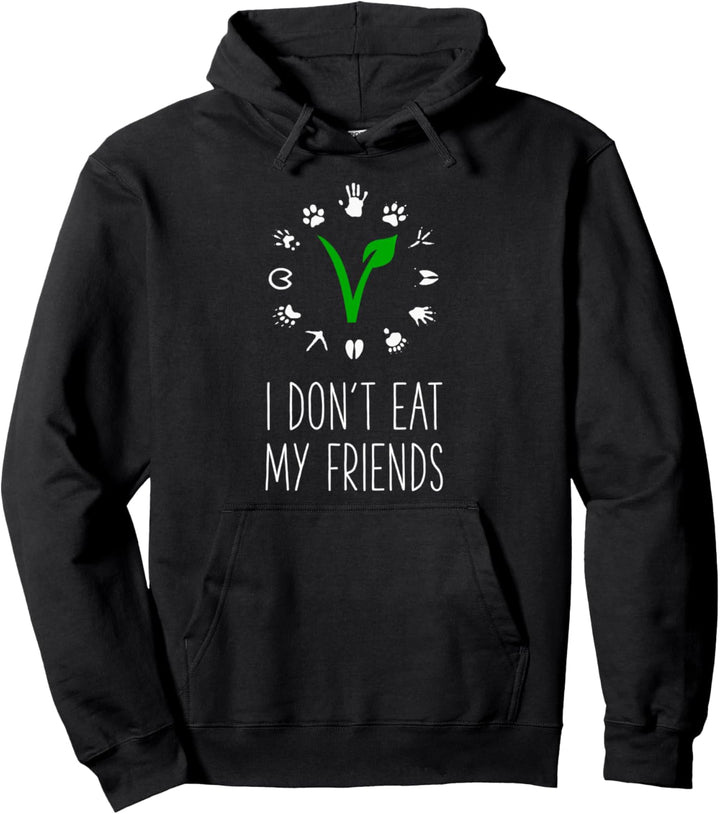 Friends Not Food Powered By Plants Vegan Workout Pullover Hoodie