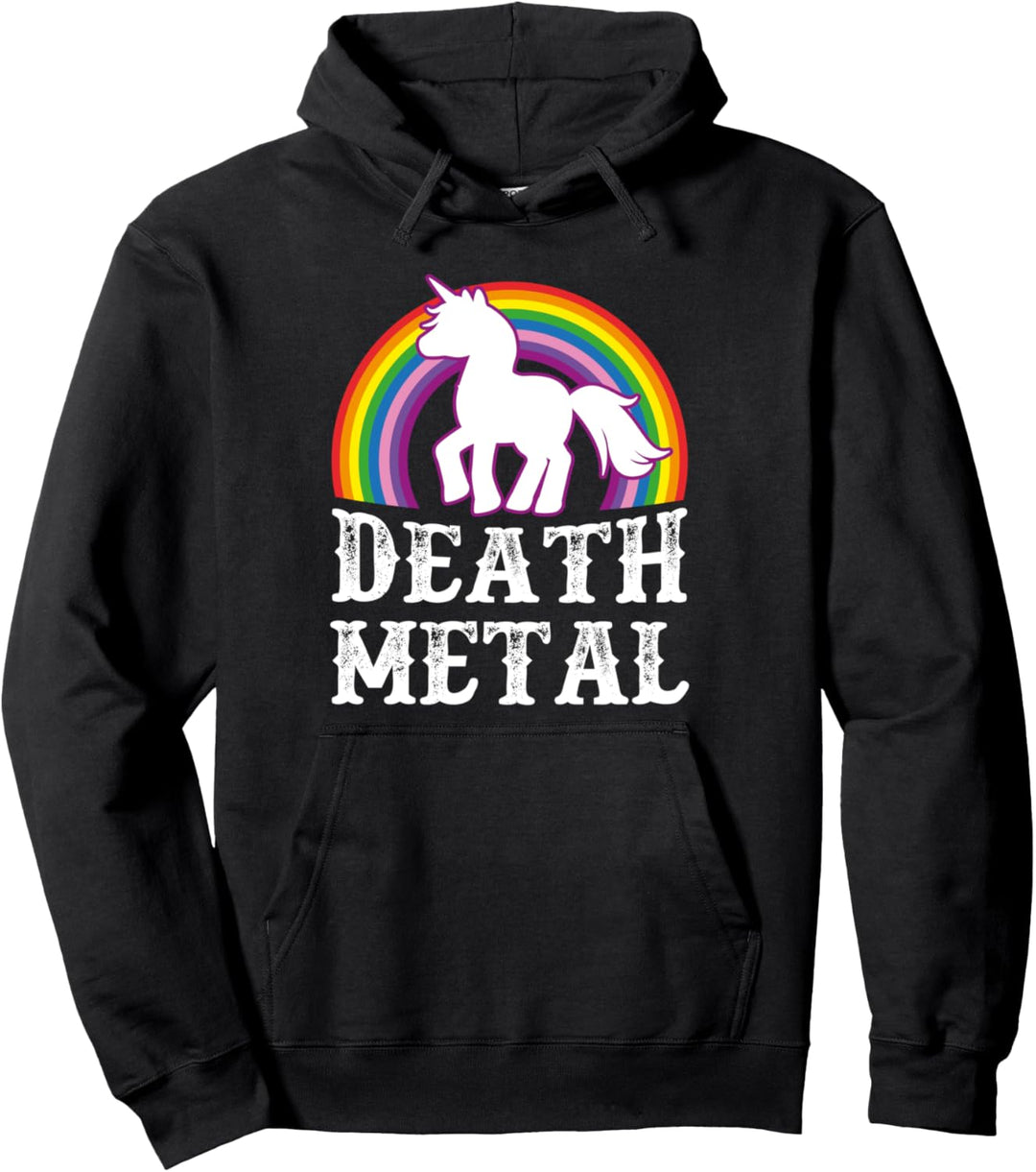 Death Metal Einhorn - Sarkastisches Heavy Metal Pullover Hoodie