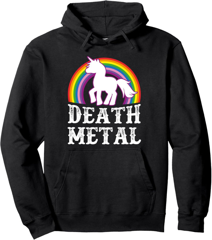 Death Metal Einhorn - Sarkastisches Heavy Metal Pullover Hoodie