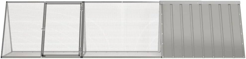 vidaXL Kaninchenkäfig Grau 302,5 x 80,5 x 71 cm Verzinkter Stahl Grau 302.5 x 80.5 x 71 cm, Grau 302