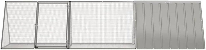 vidaXL Kaninchenkäfig Grau 302,5 x 80,5 x 71 cm Verzinkter Stahl Grau 302.5 x 80.5 x 71 cm, Grau 302
