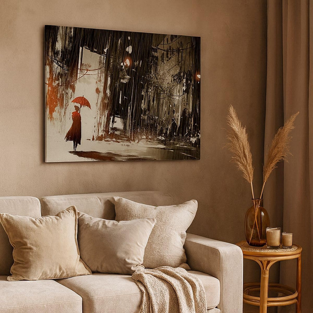 Bilder auf Leinwand 100x70cm Leinwandbild apocalypse regen Regenschirm Rätsel Gross Wanddeko Bild Sc