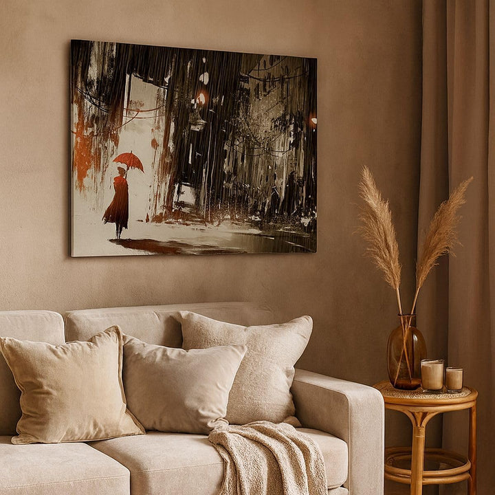 Bilder auf Leinwand 100x70cm Leinwandbild apocalypse regen Regenschirm Rätsel Gross Wanddeko Bild Sc