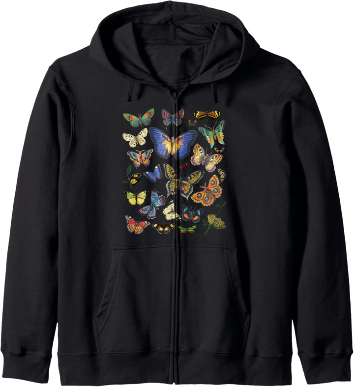 Alte botanische Schmetterlingsarten Kapuzenjacke