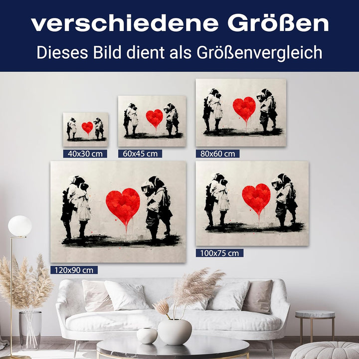 wandmotiv24 Leinwandbild Kunst, 60x45cm, Querformat, Herz, Digital Art, Deko, Bilder auf Leinwand, W