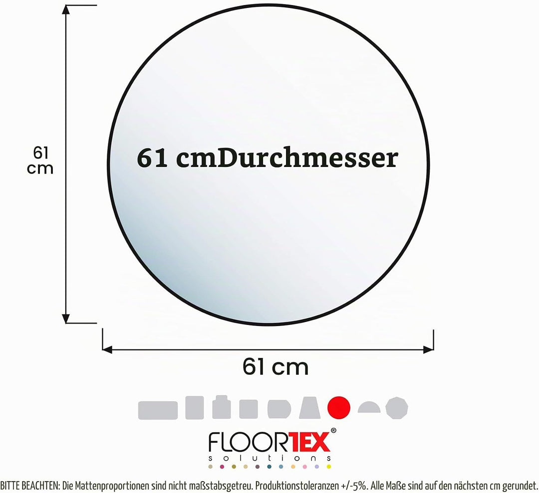 Floortex Bodenschutzmatte | Bürostuhlunterlage ultimat | 60 cm Durchmesser | aus Original-Floortex-P