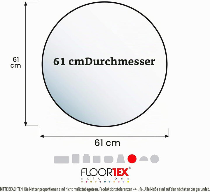 Floortex Bodenschutzmatte | Bürostuhlunterlage ultimat | 60 cm Durchmesser | aus Original-Floortex-P