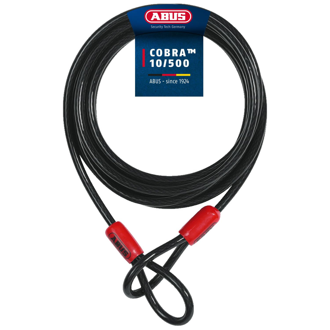 ABUS Schlaufenkabel Cobra 10 - Stahlseil mit Kunststoff ummantelt - Sicherung für Fahrrad- und Motor