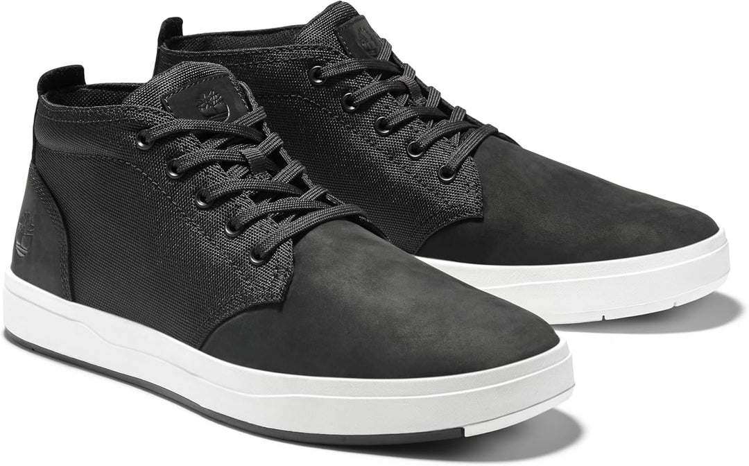 Timberland Herren Davis Square F/L Chukka Trainers and Sneakers Shoes 40 EU Schwarz Black Nubuck, 40