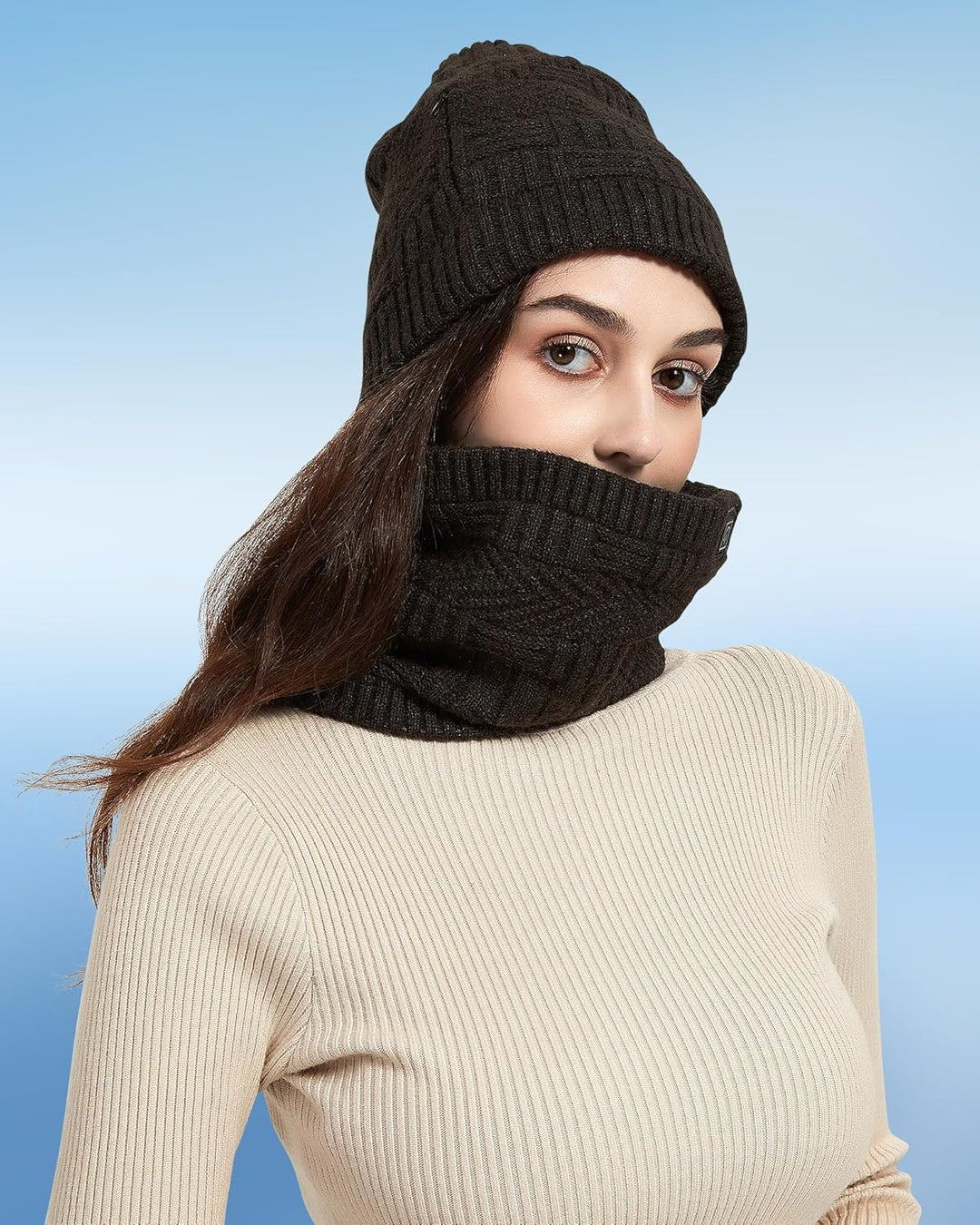 CYCYHEAT Beheizbare Mütze - Nackenwärmer Beheizbarer Schal & Beheizte Mütze für Männer und Frauen mi