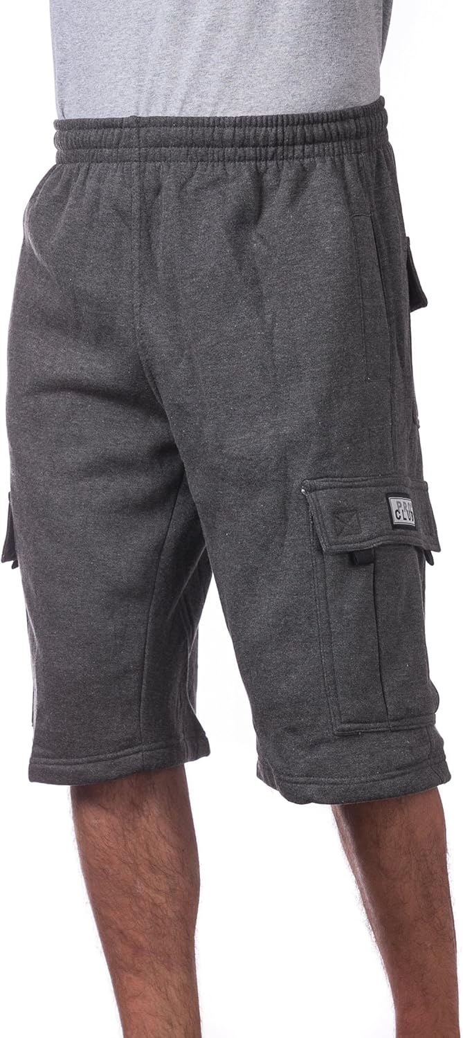 Pro Club Herren-Cargo-Short, Fleece 7XL Anthrazit, 7XL Anthrazit