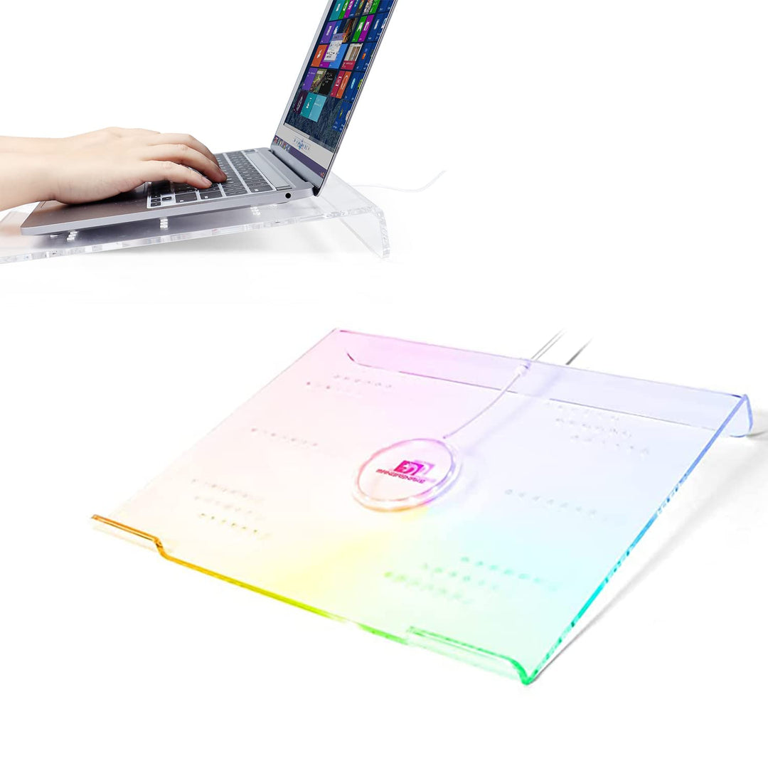 MAMBASNAKE Laptopständer-Ergonomic Laptop Riser für Schreibtisch, Clear Acryl Laptop Stand, Belüftet