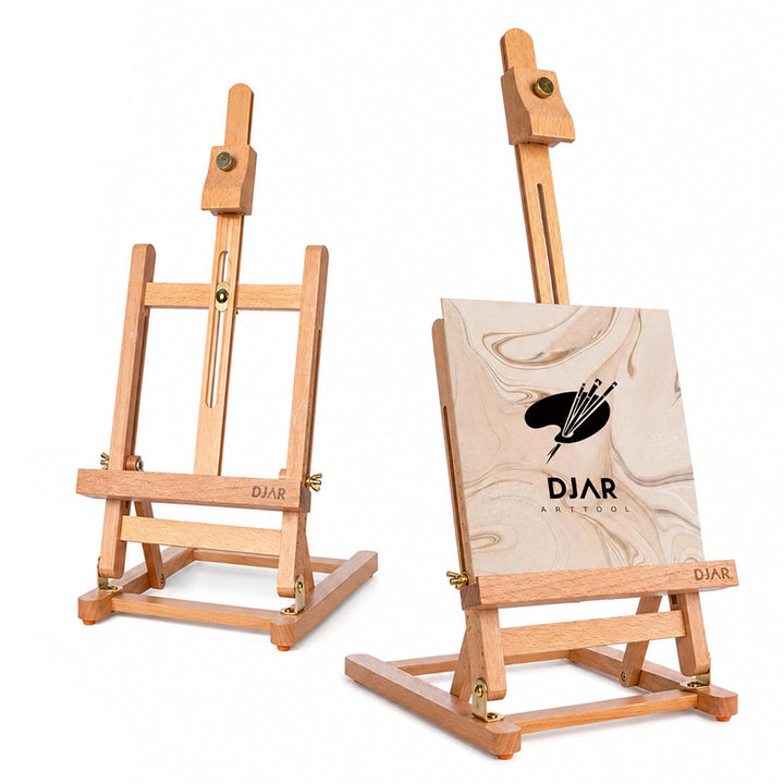 DJAR Mini-Tischstaffelei mit H-Rahmen, 63,5 cm, Staffelei aus Buchenholz, tragbar, für Malerei, Disp
