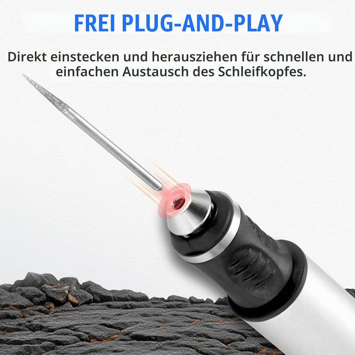 Elektrisches Graviergerät für Glas &amp; Holz, Glasgravur Set zum Gläser Gravieren, Mini Fräser Gravurse