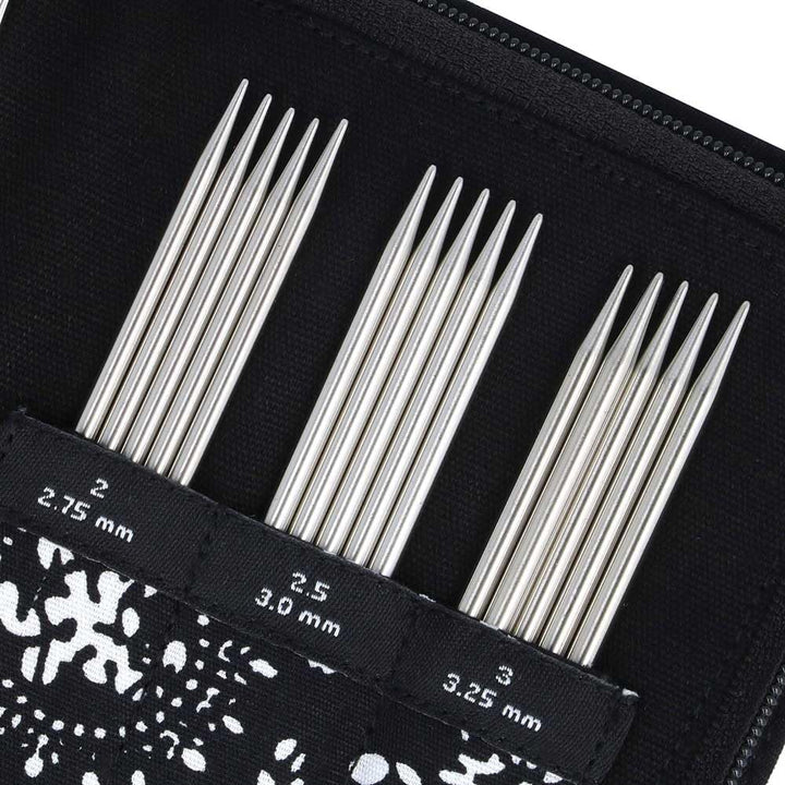 CHIAOGOO Stricknadel-Set Nadelspiele, Edelstahl, Rot/Ausflug, einfarbig (Getaway Solids), 6-Inch, 6-