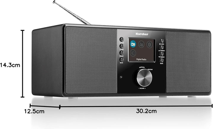 Karcher DAB 5000+ Digitalradio (DAB+ / UKW-RDS, Bluetooth, AUX-IN, Wecker mit Dual-Alarm) DAB+ / Blu