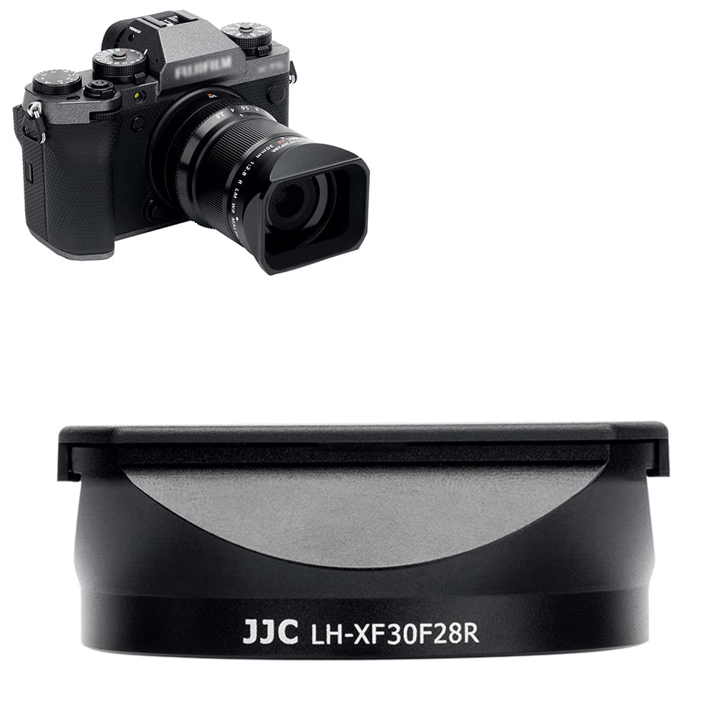 JJC Quadratische Metall-Kamera-Gegenlichtblende mit Deckel für FUJIFILM XF 30 mm f/2.8 R LM WR Makro