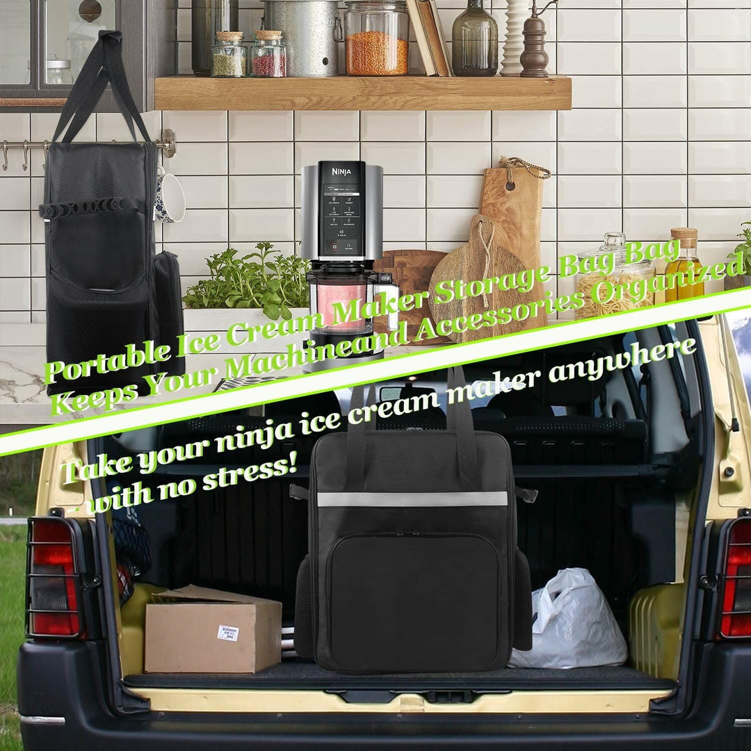 AF-WAN Tragetasche für CREAMi Eismaschinen–Transporttasche mit Griffen, Frontfach & Mesh-Seitentasch