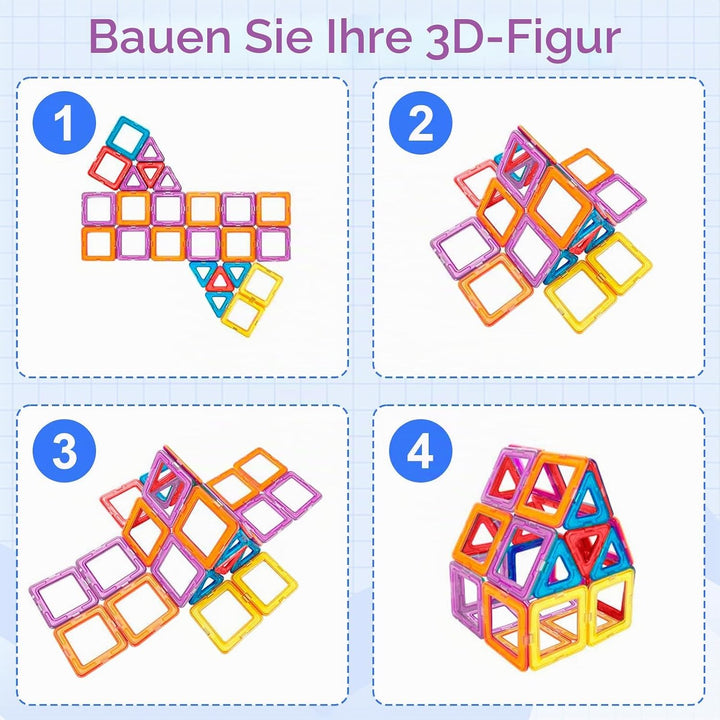 126 Teile Magnetische Bausteine, Magnetspielzeug Magnete für Kinder, Lustiges Pädagogisches Bauspiel