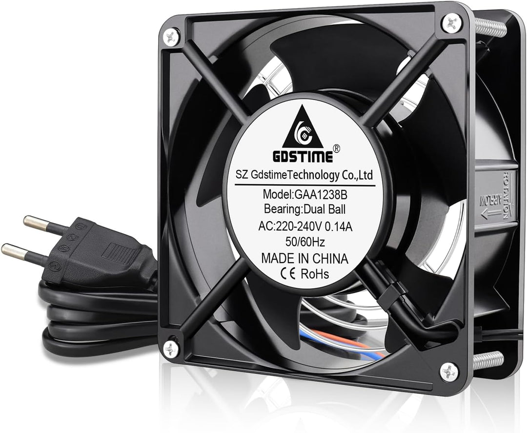 GDSTIME AC Lüfter 220V 120mm lüfter 120mm x 38mm lüfter 230V Axialkühl lüfter 12038 Dual Kugellager