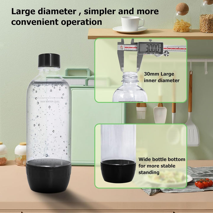 Gekufa Sodastreamm Flaschen, 1L Soda Maker Flaschen 3 Stück, Soda Streaming Flaschen BPA-frei, Ersat