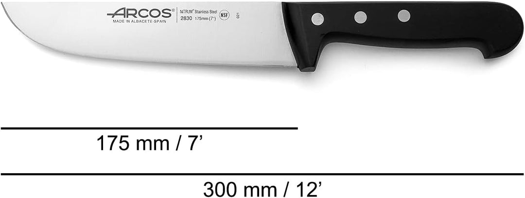 Arcos Serie Universal - Metzgermesser - Klinge Nitrum Edelstahl 175 mm - HandGriff Polyoxymethylen (
