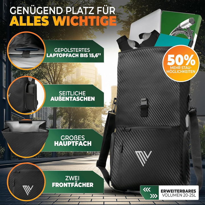 MIVELO 3in1 Fahrradtasche für Gepäckträger I Rucksack &amp; Gepäckträgertasche hinten - in 15 Sekunden u