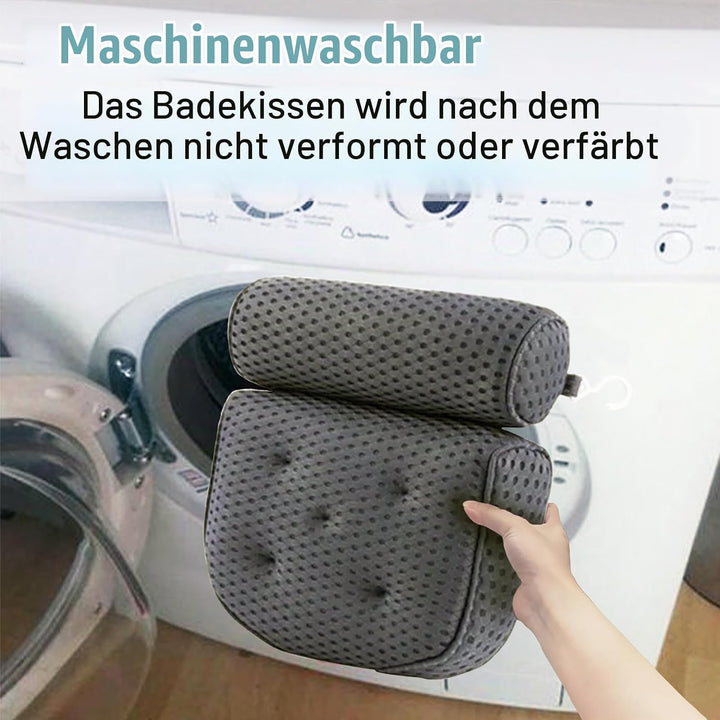 Badewannenkissen aus weichem Memory-Schaum, rutschfest, für Nacken und Rücken, mit 4D-Belüftung und