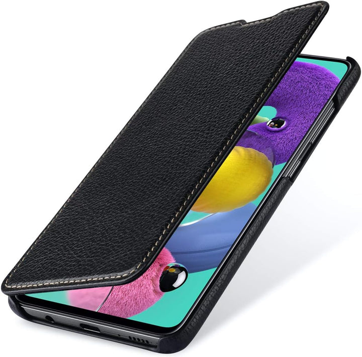 STILGUT Book Case kompatibel mit Samsung Galaxy A51 Hülle aus Leder zum Klappen, Klapphülle, Handyhü