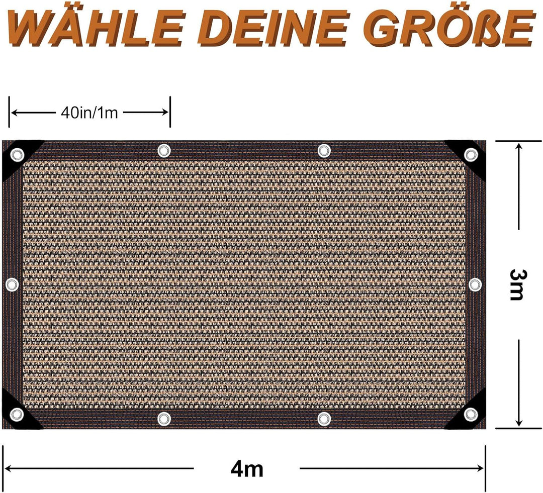 Schattennetz Beschattung Für Terrassenüberdachung Sonnenschutznetz Sonnensegel Atmungsaktiv 80% UV-S