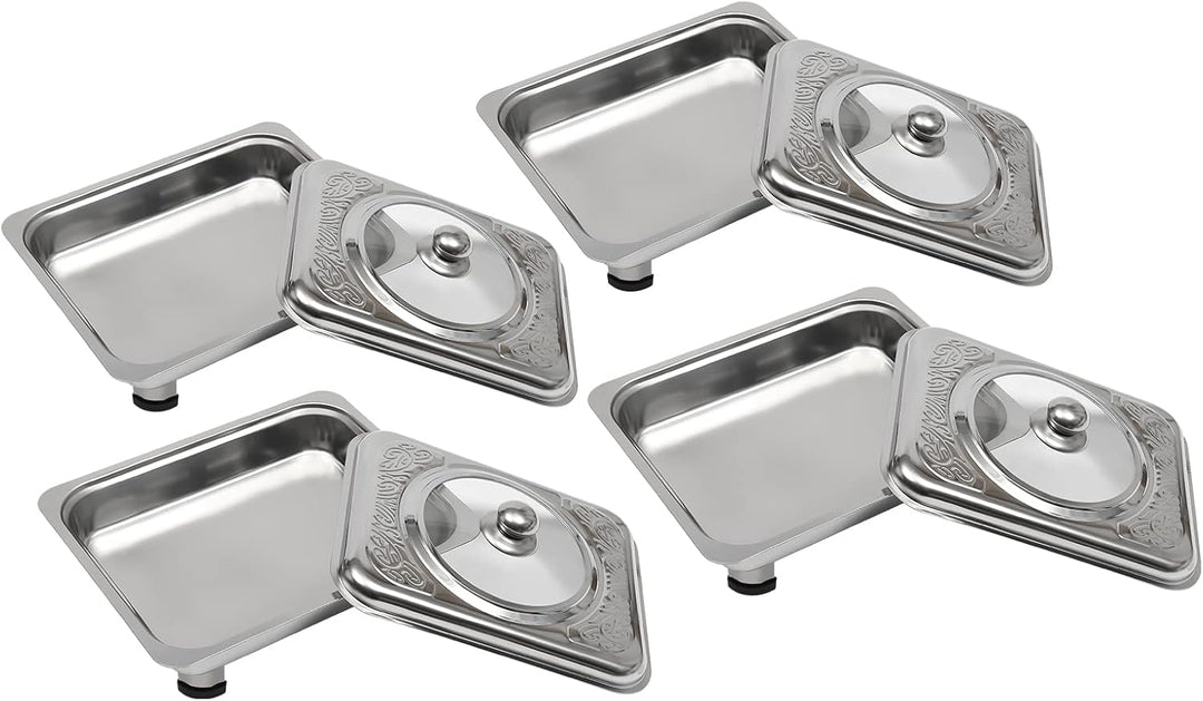 4 PCS Chafer Pan Buffet Tablett mit Deckel Chafing Tabletts Rechteckiges Chafing Dish Buffet Set Buf