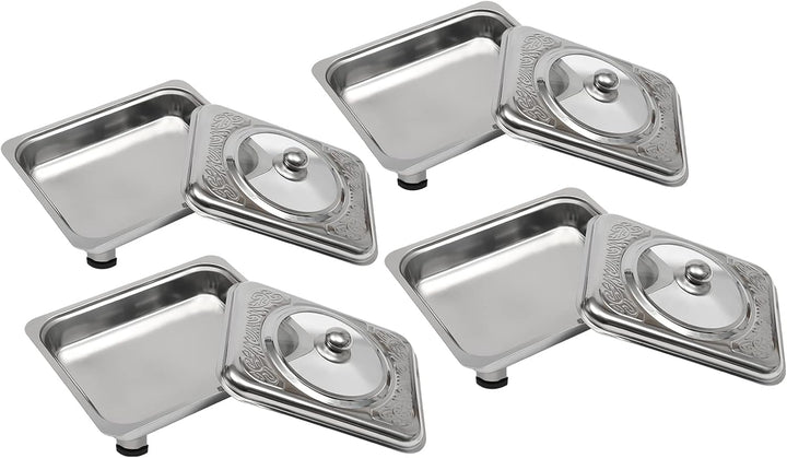 4 PCS Chafer Pan Buffet Tablett mit Deckel Chafing Tabletts Rechteckiges Chafing Dish Buffet Set Buf